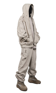 Conjunto Deportivo Casual Vintage Personalizado, Impermeable, con Cierre, Lavado Ácido, Sudadera con Capucha y Pantalones Deportivos de Pierna Recta y Corte Acampanado para Hombre - Product Image 5