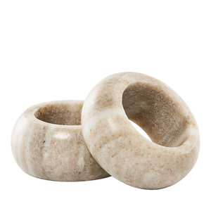 Anneaux de serviette en marbre de luxe, pièces décoratives pour table à manger, 2 pièces, anneaux de serviette circulaires en marbre de haute qualité - Product Image 1