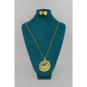 <b>Gold</b> Plating Pendant <b>Set</b> High Quality <b>Gold</b> Look Indian Jewelry Party Traditional Pendant <b>Set</b> With Earrings for Womenarty - Product Image 4