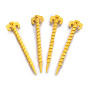 Camping Tent Stake <b>Plastic</b> Spiral Peg Yellow/Black 20cmL X 4.7cmW RAPITECH - Product Image 3