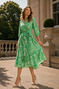 Vestido Midi Floral de Verano para Mujer, Casual, Estampado, Elegante, para Fiestas, Ecológico, para Actividades al Aire Libre y Eventos - Product Image 3