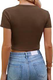 Ropa Deportiva Informal para Mujer, Top Informal Cómodo con Cuello Redondo Básico y Minimalista - Product Image 2