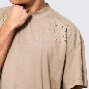 Camiseta Retro de Algodón Desgastado con Estampado Gráfico, Estilo Urbano, Holgada, para Hombre, Ropa Casual de Moda Urbana para el Día a Día - Product Image 6