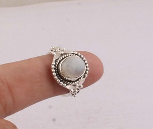 Natural Rainbow Moonstone <b>Ring</b> 925 Sterling Silver Vintage Style Blue Fire Gemstone <b>Ring</b> for Women Handcrafted <b>Boho</b> Fine Jewelry - Product Image 1