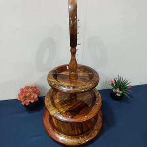 Support à gâteau en bois d'acacia de qualité supérieure pour affichage de fête élégant, finition sans danger pour les aliments, durable, idéal pour la maison et les événements - Product Image 1