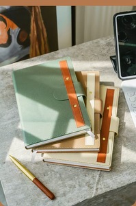 A5 Office Enterprise Leather <b>Notebook</b> with Thermal Binding Loose-Leaf Thick Hardcover Student Notes and Business Gift - Product Image 3