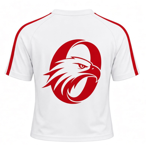 Ensemble uniforme de cheerleading rouge et blanc, haut à manches courtes, jupe plissée, tenue d'équipe sportive, entraînement, compétition, performance sportive - Product Image 5