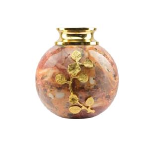 แจกันดอกไม้ตกแต่งบ้าน ดีไซน์ใบไม้หรูหราเคลือบลายหินอ่อนสีน้ำเงิน แจกันทำมือสำหรับดอกไม้ ตกแต่งบ้านสไตล์โมเดิร์น - Product Image 2