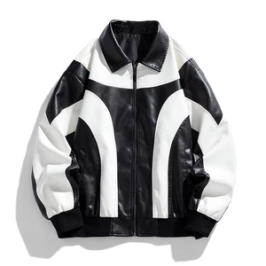 Men's Nylon/Cotton <b>Canvas</b> <b>Waterproof</b> Bomber Jacket Color Blocking Stand Collar Zipper Closure Casual Winter Regular Fit - Product Image 4