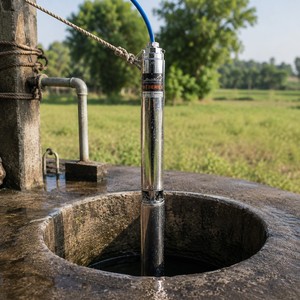 Pompe à eau immergée multi-étages Subwell en acier inoxydable de 4 pouces avec turbine en plastique, fabriquée à Taïwan, 1,5 CV triphasée - Product Image 1