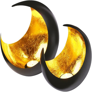 Modern Decorative <b>Candle</b> Holders Tea Light Holders Moon <b>Large</b> Gold Autumn Decorative Black Outdoor Tea Light Holder - Product Image 1
