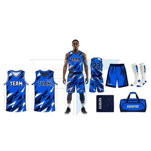 Uniforme de Baloncesto Reversible y Transpirable de Manga Corta al por Mayor con Accesorios y Bolsa, Diseño Personalizado para Equipos Deportivos - Product Image 1