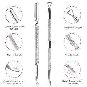 Empujador de Cutículas Premium y Removedor de Esmalte en Gel con Lima de Uñas, Empujador de Cutículas de Acero Inoxidable 2026, Herramienta de Manicura y Pedicura - Product Image 3
