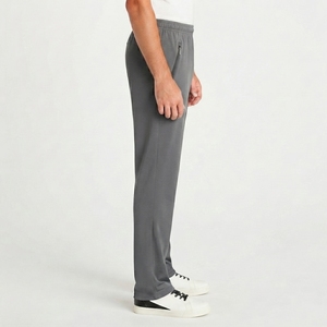 Pantalon de sport pour homme, coupe droite, avec taille élastique et poches zippées, idéal pour la course à pied et l'entraînement en salle de sport - Product Image 2