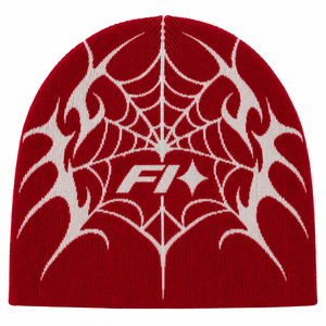 Gorros de punto jacquard personalizados al por mayor de doble cara con logo, gorros de invierno de acrílico estilo hip hop con diseño de telaraña, gorros con lazos de personajes de frutas. - Product Image 2