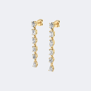 1.95CTW Marquise /<b>Emerald</b> Cut/Oval/Pear, Prong, <b>Drop</b> /Linear <b>Earrings</b> - Product Image 2