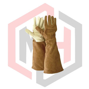 Gants de jardinage en cuir de vachette unisexes, résistants aux épines, antistatiques, antidérapants, avec manchette longue, résistants à la chaleur - Product Image 1