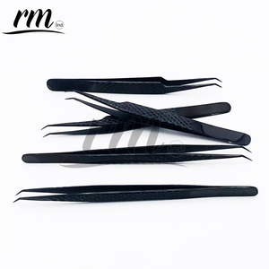 RMI Best Selling Russian Volume Titanium Black Plasma Color Eyelash Tweezers Solid Stainless Steel 90 Degree <b>Boot</b> Lash Tweezers - Product Image 3