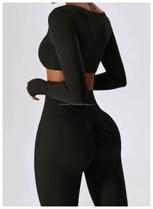 Women's High Quality Ladies Elastic Yoga Sports <b>Bra</b> Super Soft Gym Fitness Leggings Set <b>Open</b> Back High Waist Leggings for Pants - Product Image 6