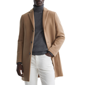 Latest Design <b>Men's</b> <b>Black</b> Long Wool Trench Coat High Quality Winter <b>Overcoat</b> Warm Fashion Outerwear Notched Single Breasted - Product Image 2