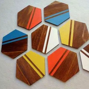 Custom High Quality Wooden Resin Wood Epoxy Inlay Felt Handcrafted Coasters Personalized Engraved Angel Love Style Placemats - Product Image 1