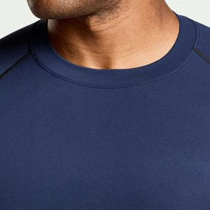 T-shirt de compression à manches longues pour homme, respirant, anti-humidité, en tissu extensible, pour la gym, avec logo personnalisé, vente en gros, vêtements de sport - Product Image 2