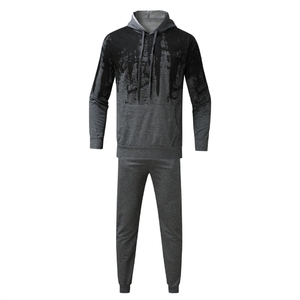 Ensemble de survêtement en coton pour homme, deux pièces, faible MOQ, OEM ODM, sweats à capuche et pantalons de survêtement, ensemble streetwear - Product Image 1
