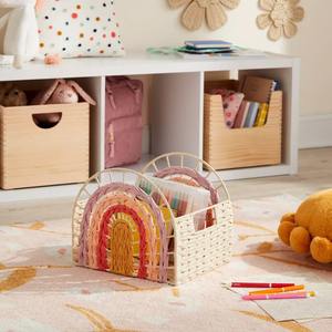 ตะกร้าเก็บหนังสือเด็กสีรุ้ง ตะกร้าเก็บของทำมือจากวัสดุธรรมชาติ ขายส่ง เป็นมิตรกับสิ่งแวดล้อม ผลิตในเวียดนาม - Product Image 3