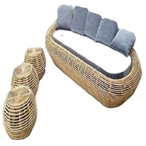 Ensemble de canapés en rotin d'extérieur modulaires de haute qualité Meubles de jardin à bas prix avec pouf pour ensemble de patio de salon - Product Image 1