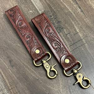 Super Offre de Septembre : Porte-clés en Cuir Véritable Fait Main, Orné de Motifs Floraux Western, avec Dragonne, Personnalisable – Idéal comme Cadeau - Product Image 5
