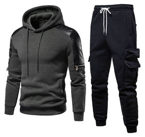 Conjunto Deportivo de 2 Piezas para Hombre, 100% Algodón, Sudadera con Capucha y Pantalones Deportivos, 350GSM, Grueso, Invernal, Atlético, con Logotipo Personalizado OEM - Product Image 3