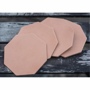 Custom Logo Luxury PU Leather Drink Coaster Set with Holder Waterproof Non Slip Round Beverage Coaster <b>Mat</b> for <b>Bar</b> Hotel Coaster - Product Image 5