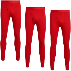 Men's Compression Leggings Full Length Solid Black <b>Spandex</b> Cotton Elastic Waist Baselayer <b>Pants</b> - Product Image 6