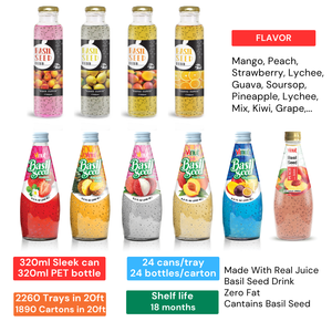 Échantillon gratuit 290ml Passion Chia Seed Drink - Vietnam, sans sucre, marque privée, OEM/ODM, commandes en gros d'usine - Product Image 4