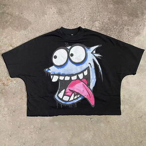 ผู้ผลิตเสื้อยืดสั่งทำขายส่งแบบใหม่ เสื้อยืดทรงบ็อกซี่ครอป สตรีทแวร์ พิมพ์ลาย DTG ผ้าฝ้าย 100% เนื้อหนา ซักแล้ว สำหรับผู้ชาย - Product Image 2