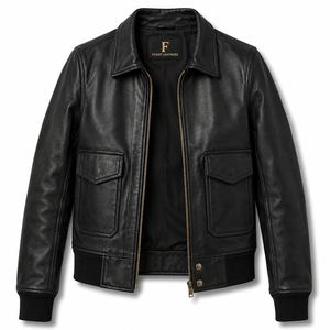 Furat <b>Leathers</b> Vintage <b>Brown</b> Sheep <b>Leather</b> Quilted Bomber Biker <b>Jacket</b> Eco-Friendly Quick Dry 3D Embroidery Breathable Winter - Product Image 6