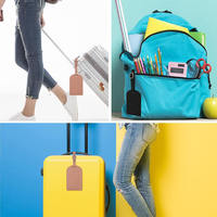 Étiquettes de bagage personnalisées en similicuir de luxe pour valises, étiquettes de bagage en cuir PU personnalisées avec nom et lettre élégante pour voyages