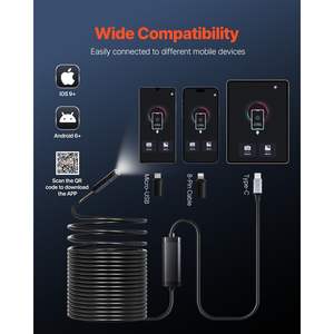 1920P HD endoscopio fotocamera boroscopio IOS & Android compatibile con 49.2FT cavo per auto di ispezione - Product Image 4