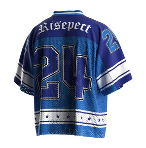 เสื้อแฟนคลับสีน้ำเงินสำหรับผู้ชาย หมายเลข 24 คอวี แขนสั้น ผ้าตาข่ายระบายอากาศได้ดี ทรงปกติ ชุดกีฬาสำหรับผู้ใหญ่ - Product Image 2