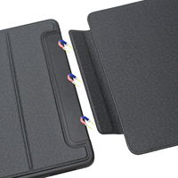 Casing iPad Air 11 13 Pro 11 13 2024 2025 Berkualitas Tinggi, Full Cover, Dapat Dilepas, Stand Tersembunyi, Tipis, Modis, Bahan PU+TPU+PC