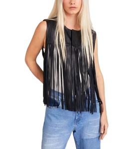 Chalecos de Motociclista de Cuero Genuino para Mujer, Diseño Moderno, Ecológicos, Transpirables, de Alta Calidad, Color Personalizado, Cuello en V, Gran Venta - Product Image 1