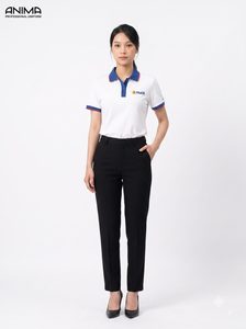 HaUI University Uniform <b>White</b> <b>Polo</b> <b>Shirt</b> Women Luxury High Quality Embroidered Logo - Product Image 3