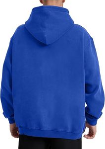Sudadera con Capucha Azul Unisex, Estilo Urbano, Lavado Intenso, Vintage, Oversize para Hombre, Ecológica, 100% Algodón para Invierno - Product Image 2