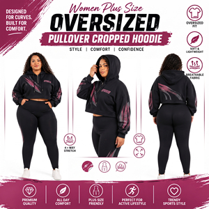 Sublimation Printed Crop Hoodie <b>Women</b> Plus Size Half Zipper Hooded <b>Top</b> Ladies Fleece Cotton Cropped Sweatshirt <b>Women</b> Winter Wear - Product Image 4