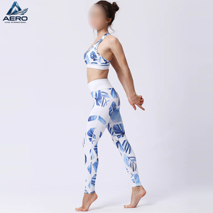 In <b>Blue</b> And White Color High Quality Sublimation Fitness Wear Comfortable Newest Style Breathable Women Wear Fitness <b>Bra</b> - Product Image 5