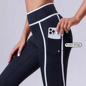 OEM Women Gym Fitness Striped Breathable 2 Piece Sets High Waist Butt Lifting Bottoms Sports Active Yoga - Product Image 2