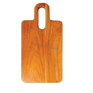 Tabla de cortar de madera de acacia con asa, bandeja para servir charcutería, tabla de picar para cocina y comedor - Product Image 1