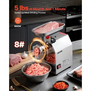 Tritacarne per carichi pesanti da 600W con capacità di 5 libbre/min tritacarne industriale n. 8 produttori di salsicce da ristorante da cucina - Product Image 2