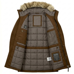 Wax Cotton Hooded Fashion <b>Jacket</b> Casual Outdoor Windproof Warm Durable <b>Lightweight</b> Comfortable <b>Mens</b> Womens Outerwear Front Logo - Product Image 3