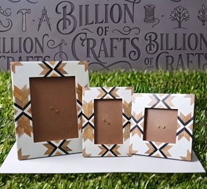 Modern <b>Wooden</b> Photo <b>Frame</b> Rectangular Handmade Decorative Tabletop Display Vertical <b>Picture</b> <b>Frame</b> with Geometric Pattern - Product Image 6